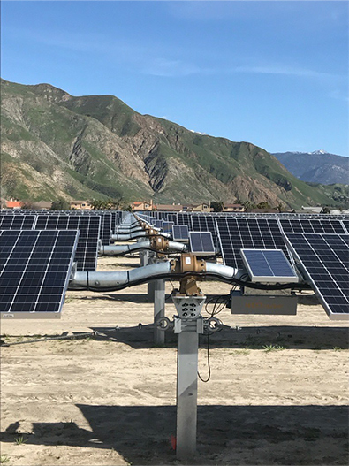 EPC company's solar panel installation at a solar development in the desert